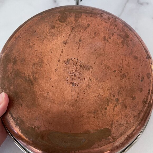 Vintage Revere Ware Copper Clad Stainless Steel Fry Pan 8" Made In USA - Picture 5 of 5